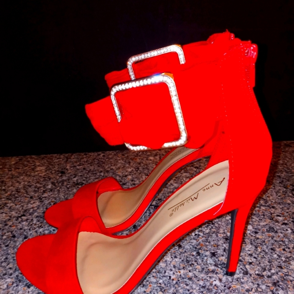 Red Ankle Strap Heels!